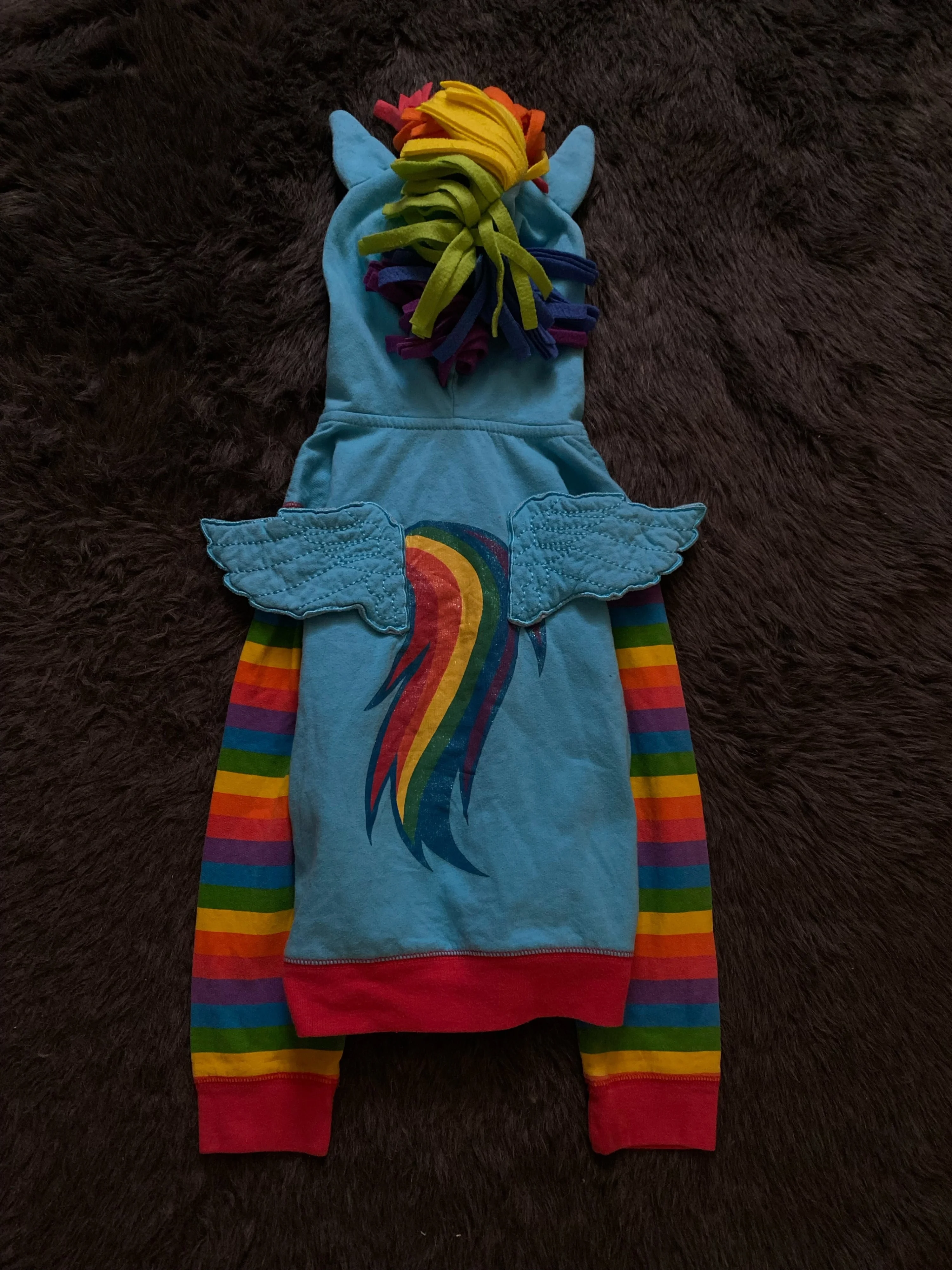 Rainbow Pony Gökkuşağı Desenli Kapüşonlu Fermuarlı Sweatshirt | ÖN SATIŞ