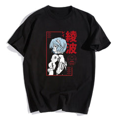 Rei Ayanami Siyah Unisex Oversize T-shirt