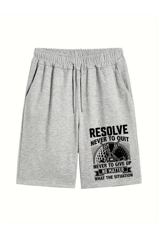 Resolve Never To Baskılı Gri Şort