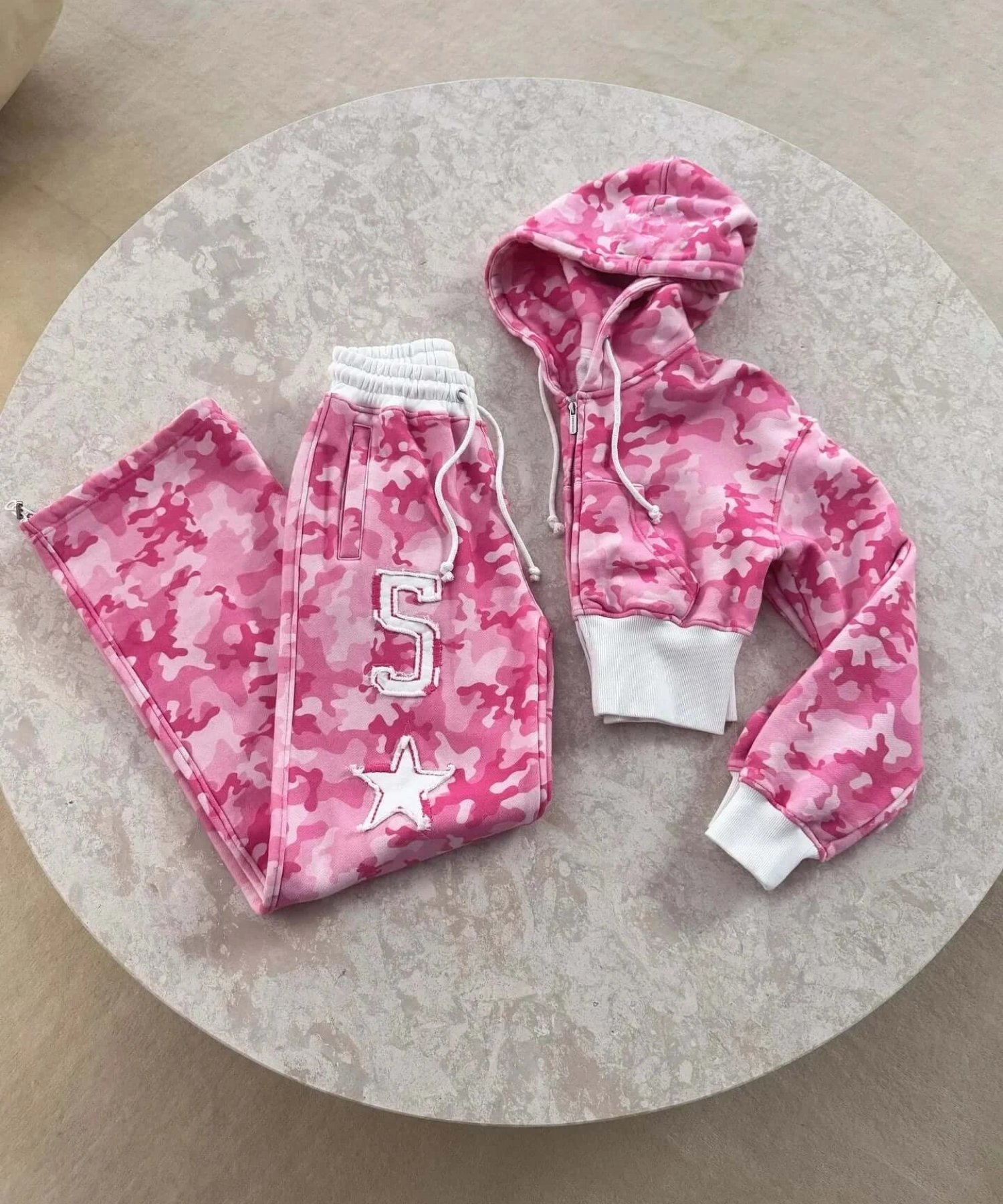 Kamuflaj Baggy Alt Üst Eşofman Takımı ( 3 İplik Şardonlu)