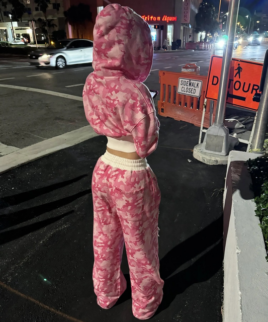 Kamuflaj Baggy Alt Üst Eşofman Takımı ( 3 İplik Şardonlu)