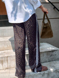 Leopar Detail Çift Çizgili Y2K Style Pantolon Eşofman