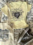 Kemer Boy Gothic Heart Crop Bluz