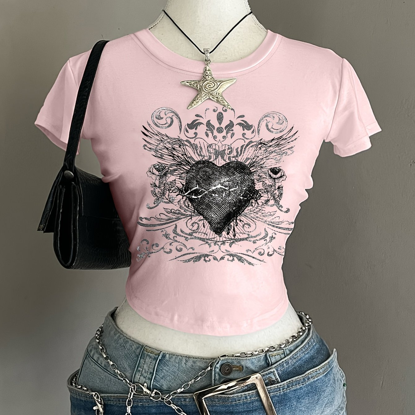 Kemer Boy Gothic Heart Crop Bluz