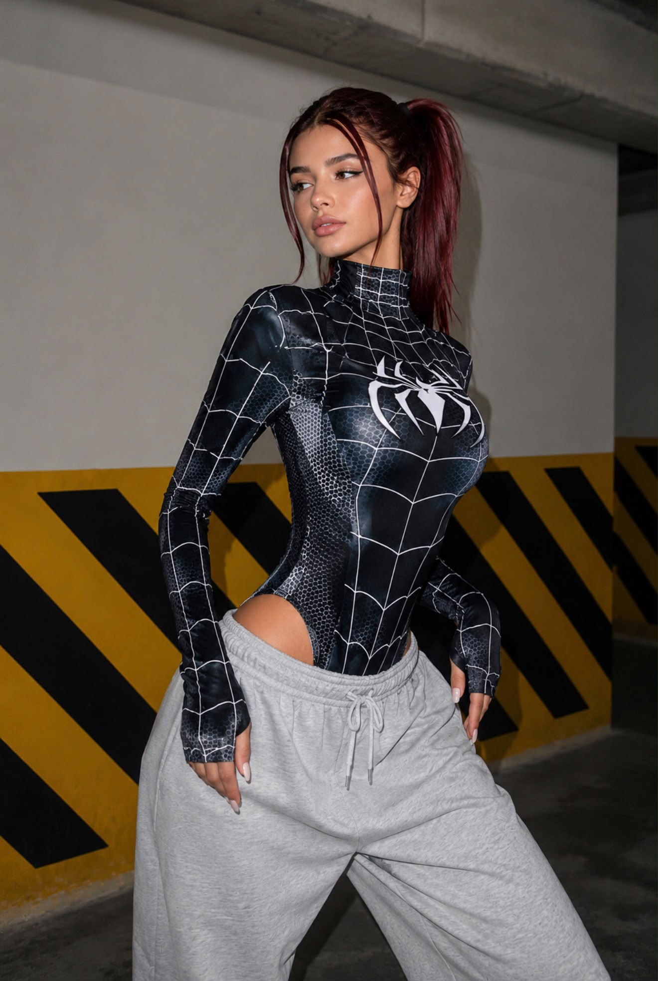 Uzun Kollu Spider Çıtçıtlı Crop Bluz
