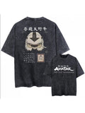 Vintage Avatar Baskılı Yıkamalı Oversize T-Shirt