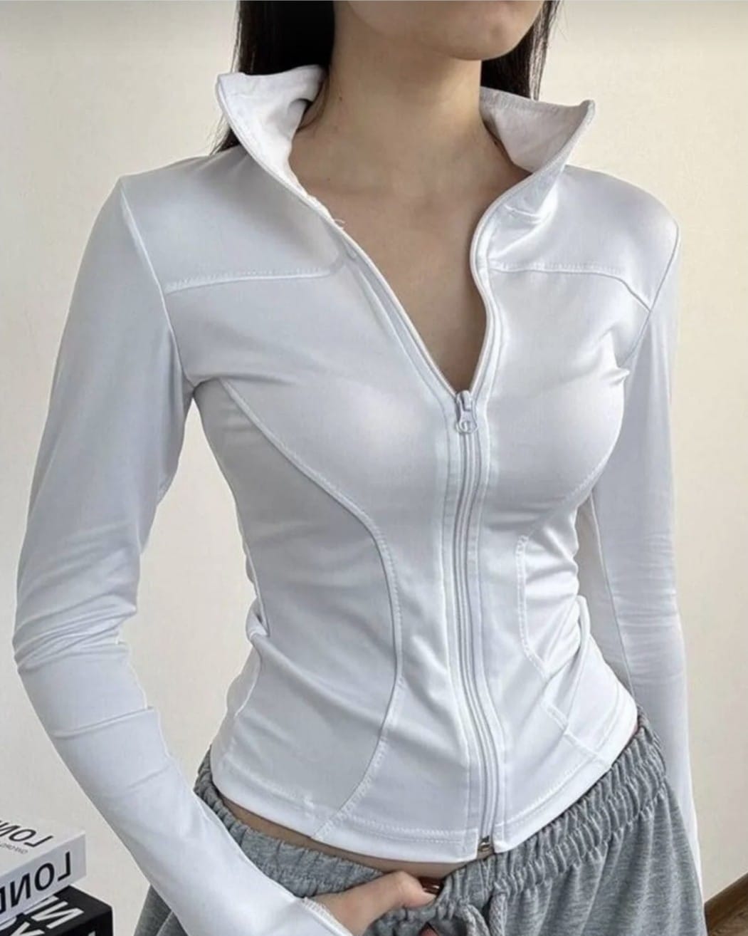 Rover Basic Slim Fit Fermuarlı Bluz