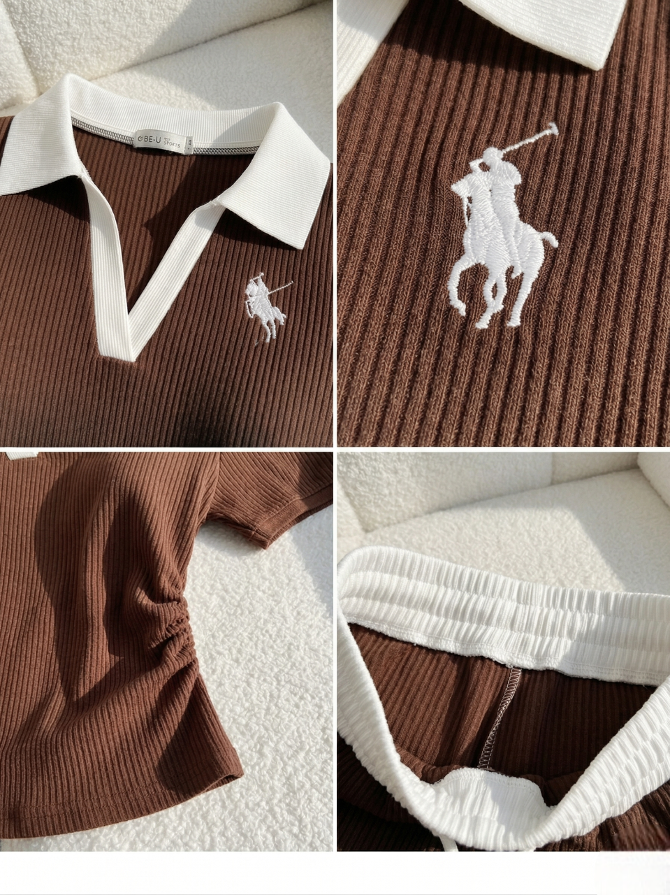 Polo Yaka Fitilli Likralı Premium Eşofman Takımı