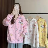 Hello Kitty Detaylı Fermuarlı Kapüşonlu Hırka