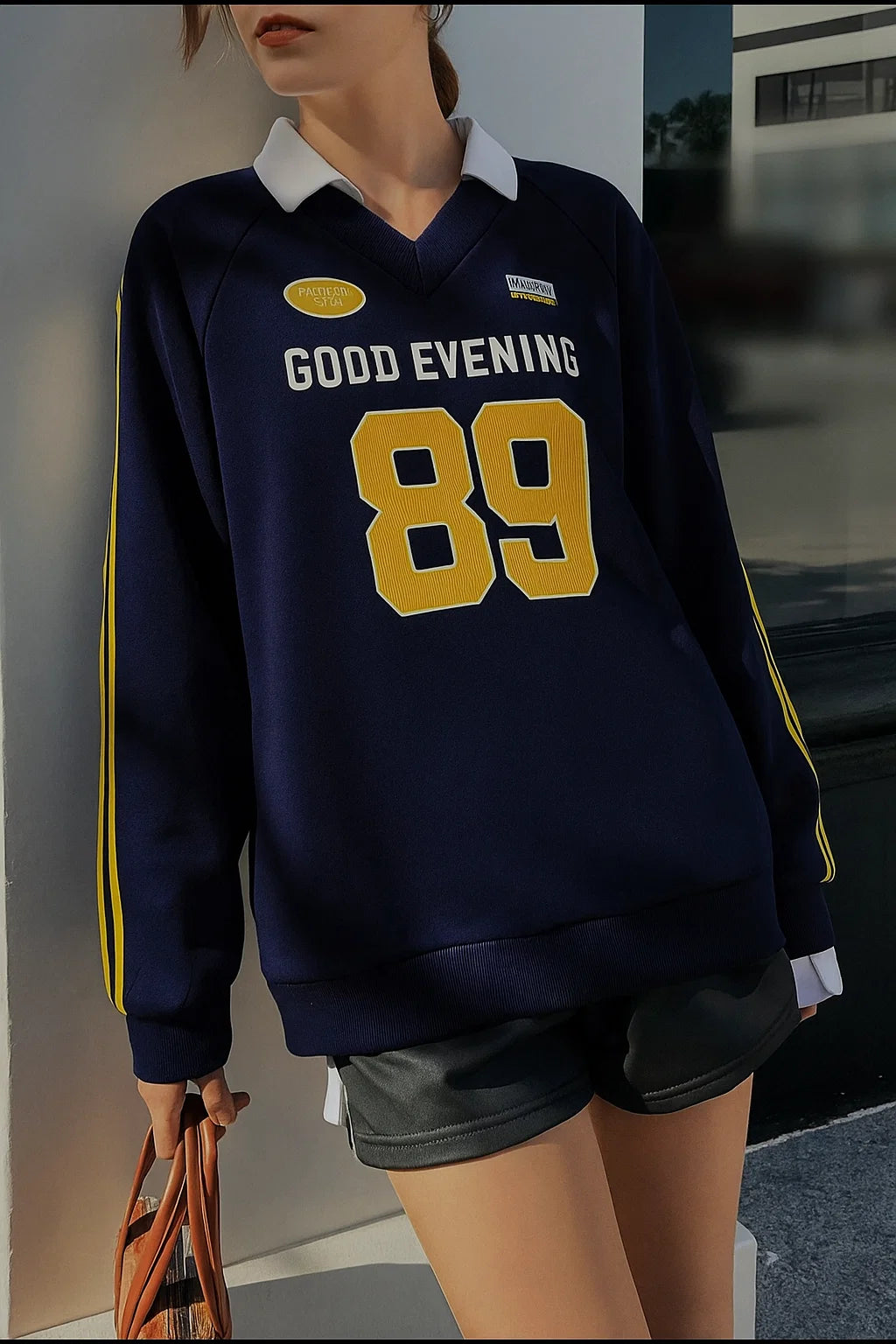 89 Design Unisex Oversize V Yaka Sweatshirt