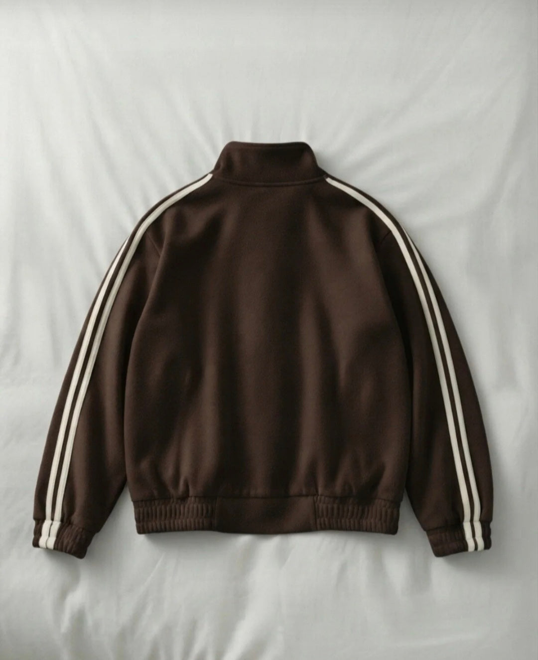 Çift Çizgili Kahverengi Oversize Unisex Ceket