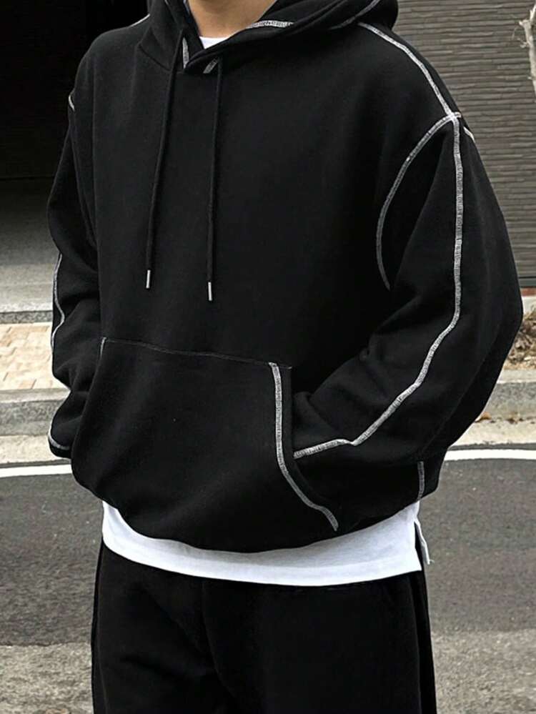 Basic Fitilli Streetwear Hoodie Sweatshirt