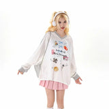 Y2k Ribbon Ace Devil V Yaka Uzun Kollu Jersey Forma