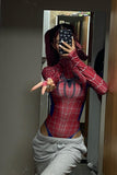 Uzun Kollu Spider Çıtçıtlı Crop Bluz