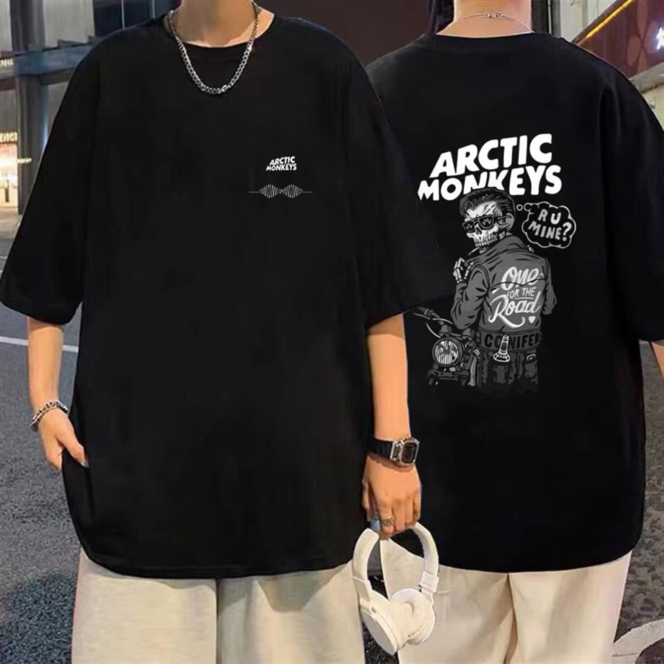 Rock Serisi Arctic Monkeys Sırt Baskılı Siyah Unisex Oversize T-shirt