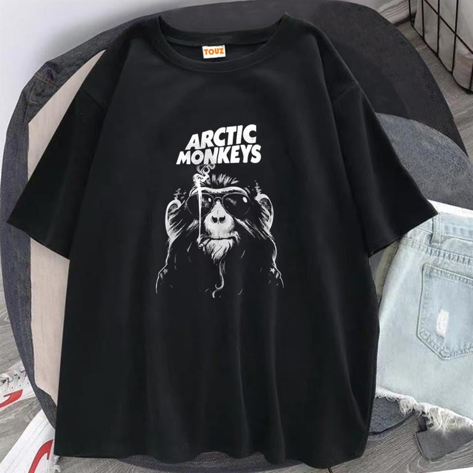 Rock Serisi Arctic Monkey's Siyah Unisex Oversize T-shirt