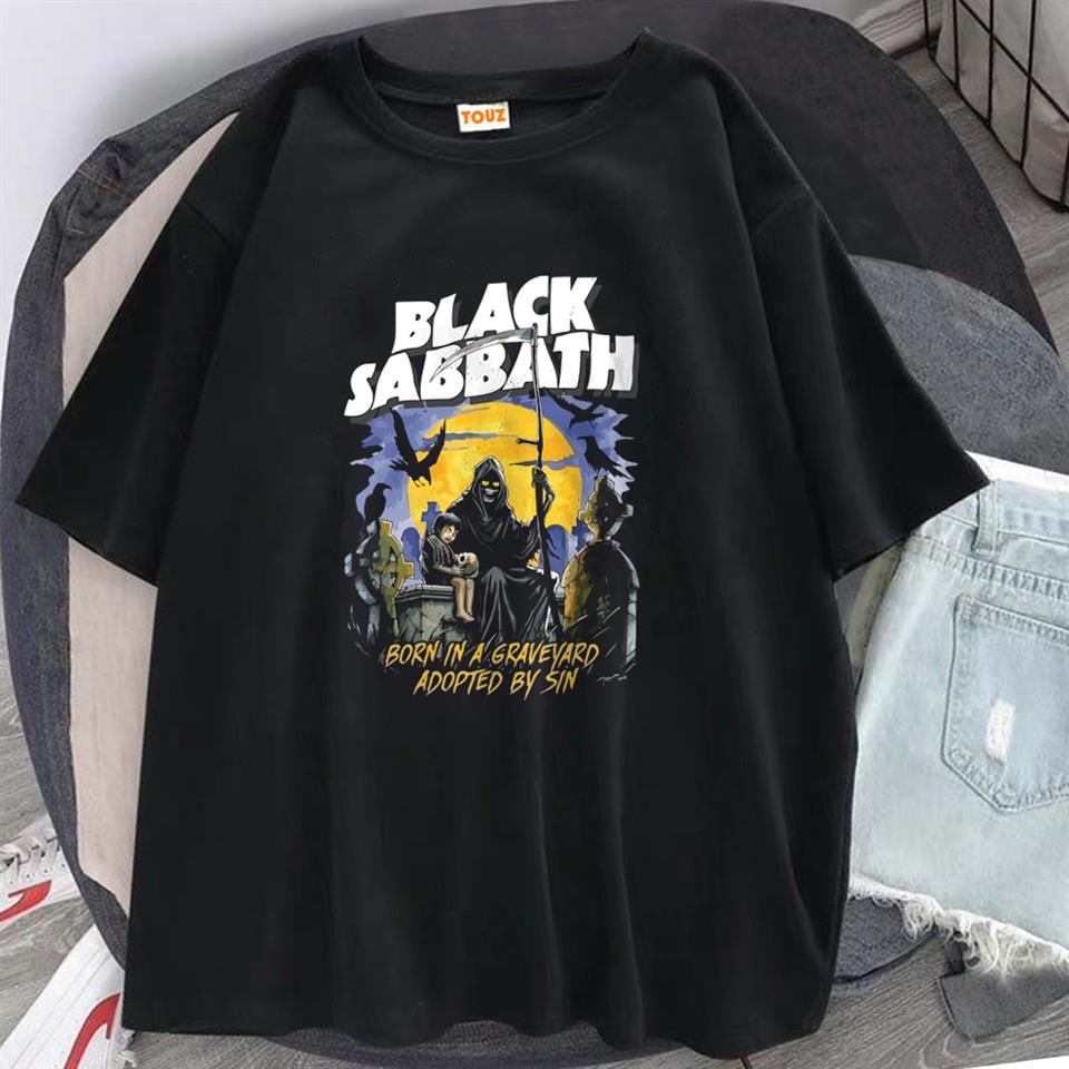 Rock Serisi Black Sabbath Siyah Unisex Oversize T-shirt