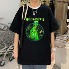 Rock Serisi Megadeth Baskılı Siyah Unisex Oversize T-shirt