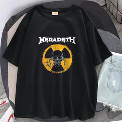 Rock Serisi Megadeth Danger Skull Siyah Unisex Oversize T-shirt