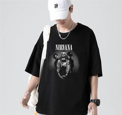 Rock Serisi Nirvana Artists Siyah Unisex Oversize T-shirt