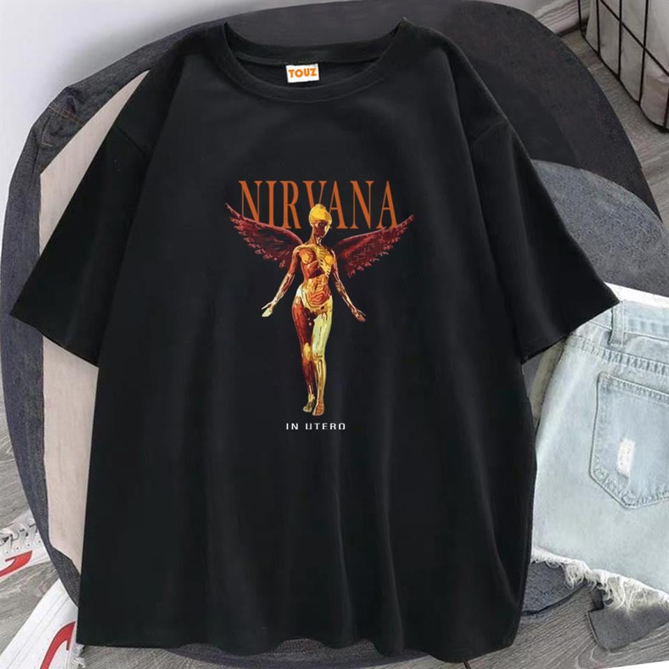 Rock Serisi Nirvana In Utero Siyah Unisex Oversize T-shirt