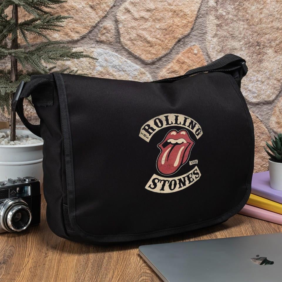 Rock Serisi - Rolling Stones Baskılı Unisex Postacı Çantası