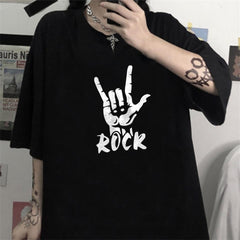 Rock Siyah Unisex Oversize T-shirt