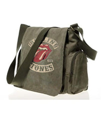 Rolling Stones Vintage Baskılı Unisex Yeşil Postacı Çantası