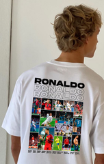 Ronaldo Baskılı Beyaz T-shirt