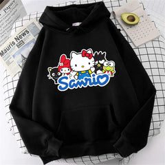 Sanrio Siyah Kapüşonlu Sweatshirt