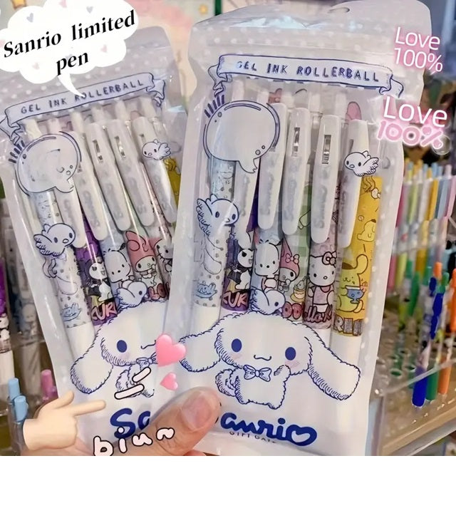 Sanrio Serisi Kalem (6 Adet) Tükenmez Kalem Seti