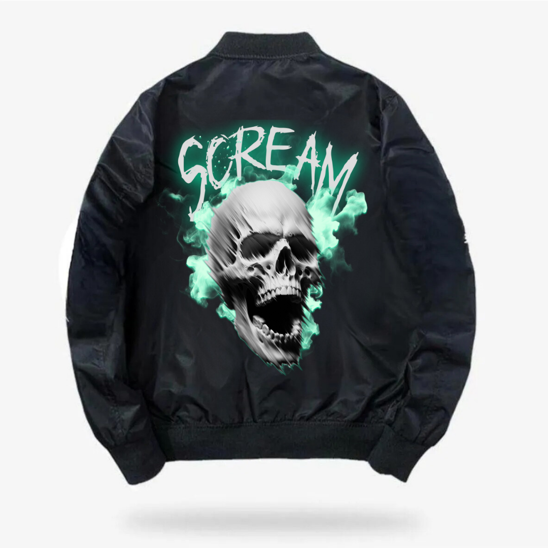 Scream Baskılı Unisex Bomber Ceket