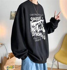 Siouxsie Banshees Baskılı Siyah Unisex Oversize Bisiklet Yaka Sweatshirt