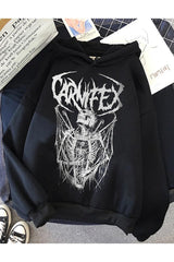 Siyah Gothic Rock Grubu Carnifex Kapüşonlu Hoodie