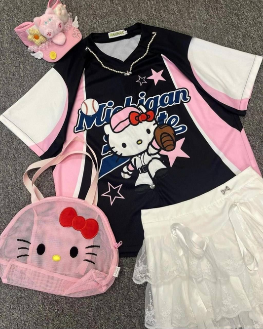 Siyah Hello Kitty Detail Jersey Forma