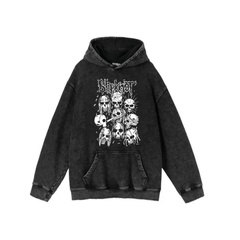 Yıkamalı Kumaş Rock Serisi Slipknot Kapüşonlu Hoodie Sweatshirt