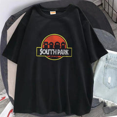 South Park Baskılı Siyah Unisex Oversize T-shirt