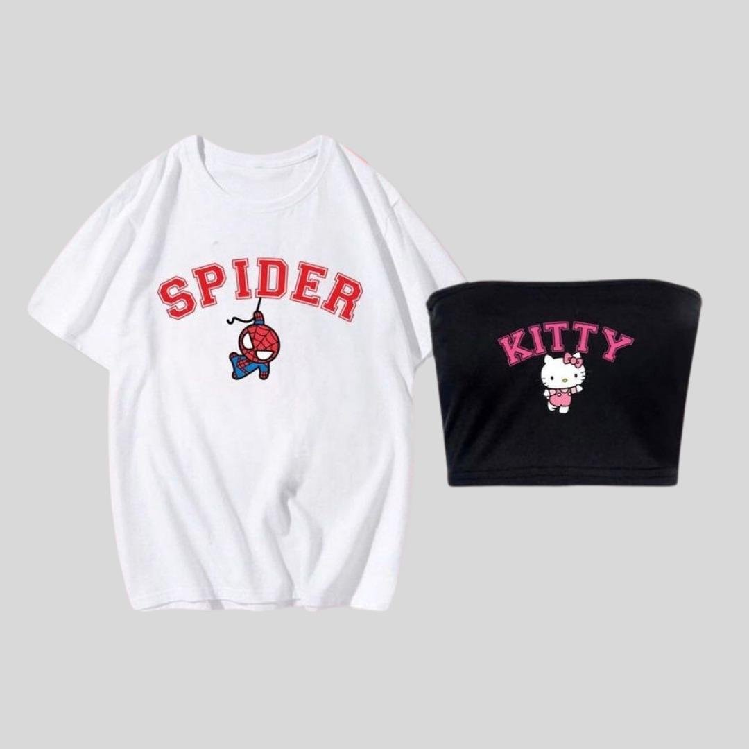 Spider And Kitty T-Shirt & Croptop