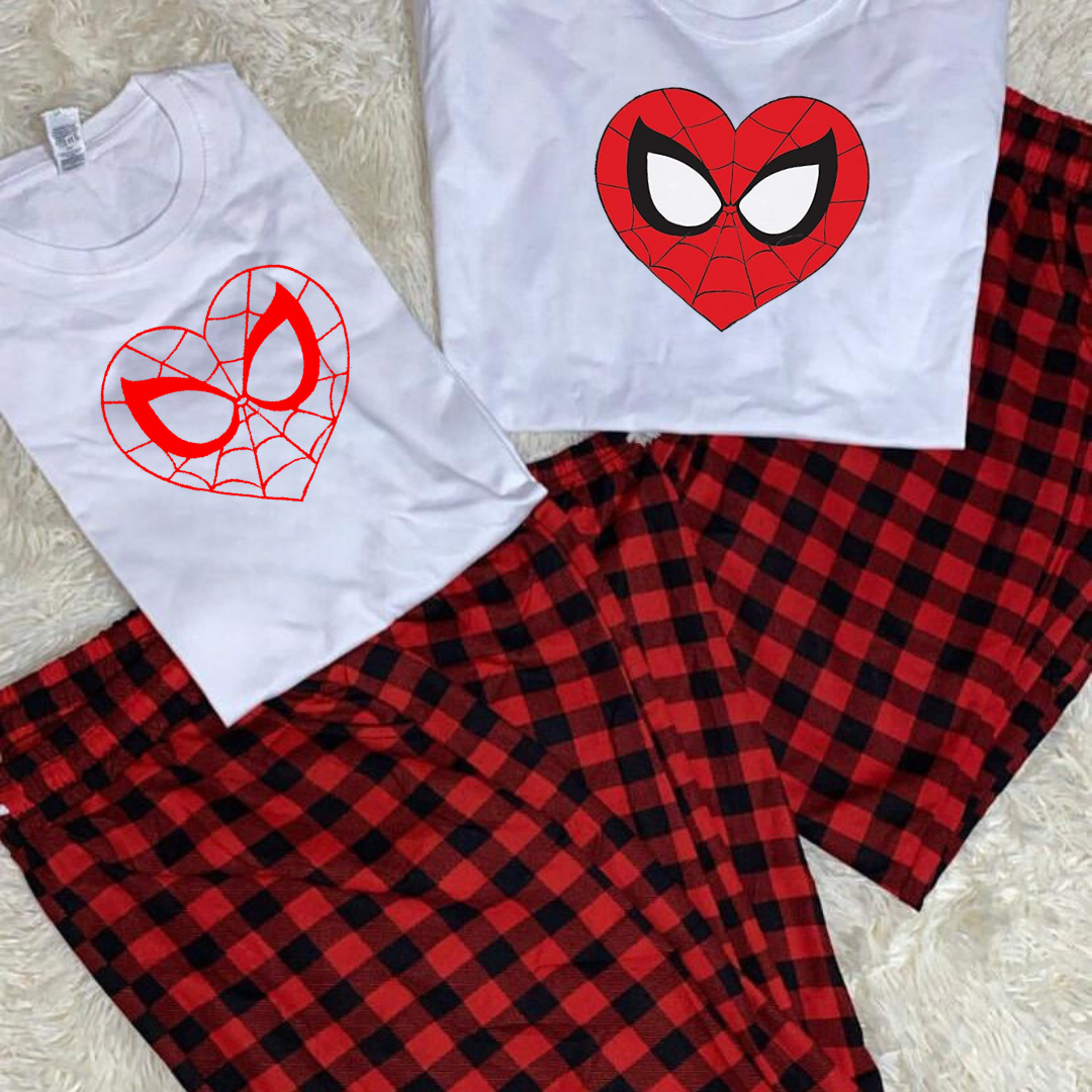 Spider Heart Baskılı Siyah Unisex Oversize Crop  Alt Üst 2 L.i Takım