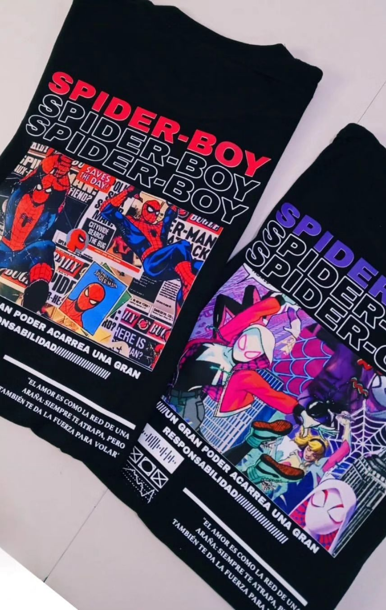 Spider Men Detail Oversize Unisex T-Shirt