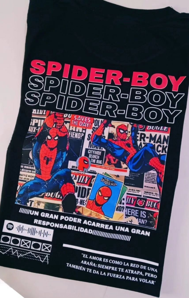 Spider Men Detail Oversize Unisex T-Shirt