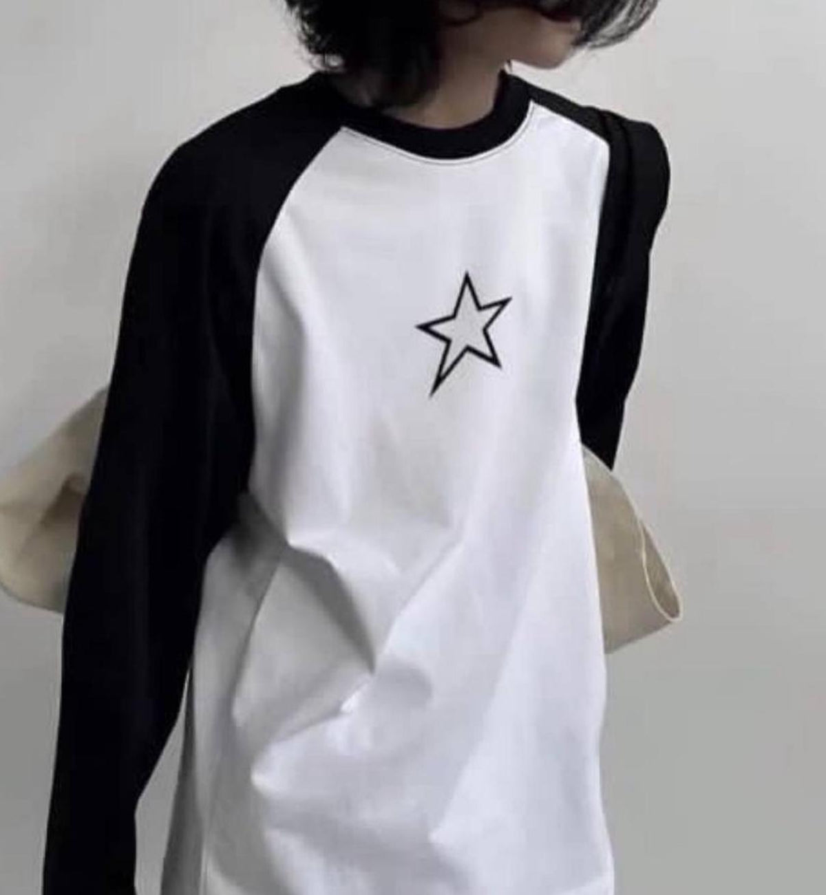 Star Reglan Uzun Kollu Beyaz T-Shirt