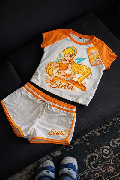 Winx Stella Turuncu Şort T-shirt Takım