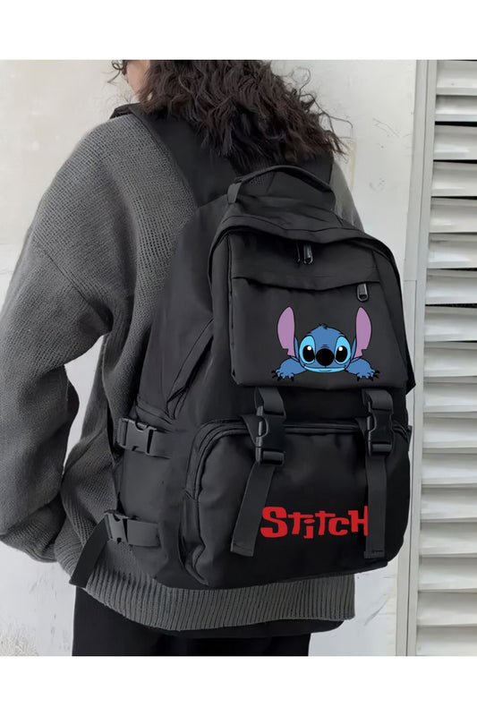 Stitch Baskılı Palaska Sırt Okul Çantası