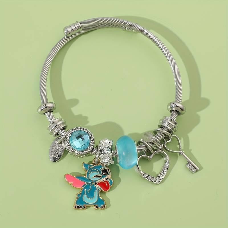 Stitch Detaylı Zirkon Charm Bileklik