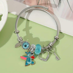 Stitch Detaylı Zirkon Charm Bileklik