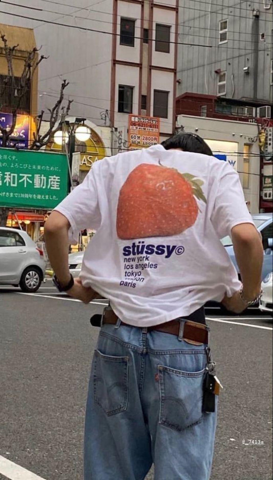 Strawberry Detail Baskılı Beyaz T-shirt