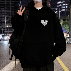 Street Wear Manifest More Love Oversize Unisex Siyah Sweatshirt