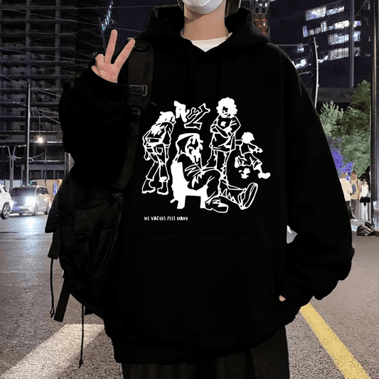 Street Wear We Vaguel Feel Many Oversize Unisex Siyah Sweatshirt