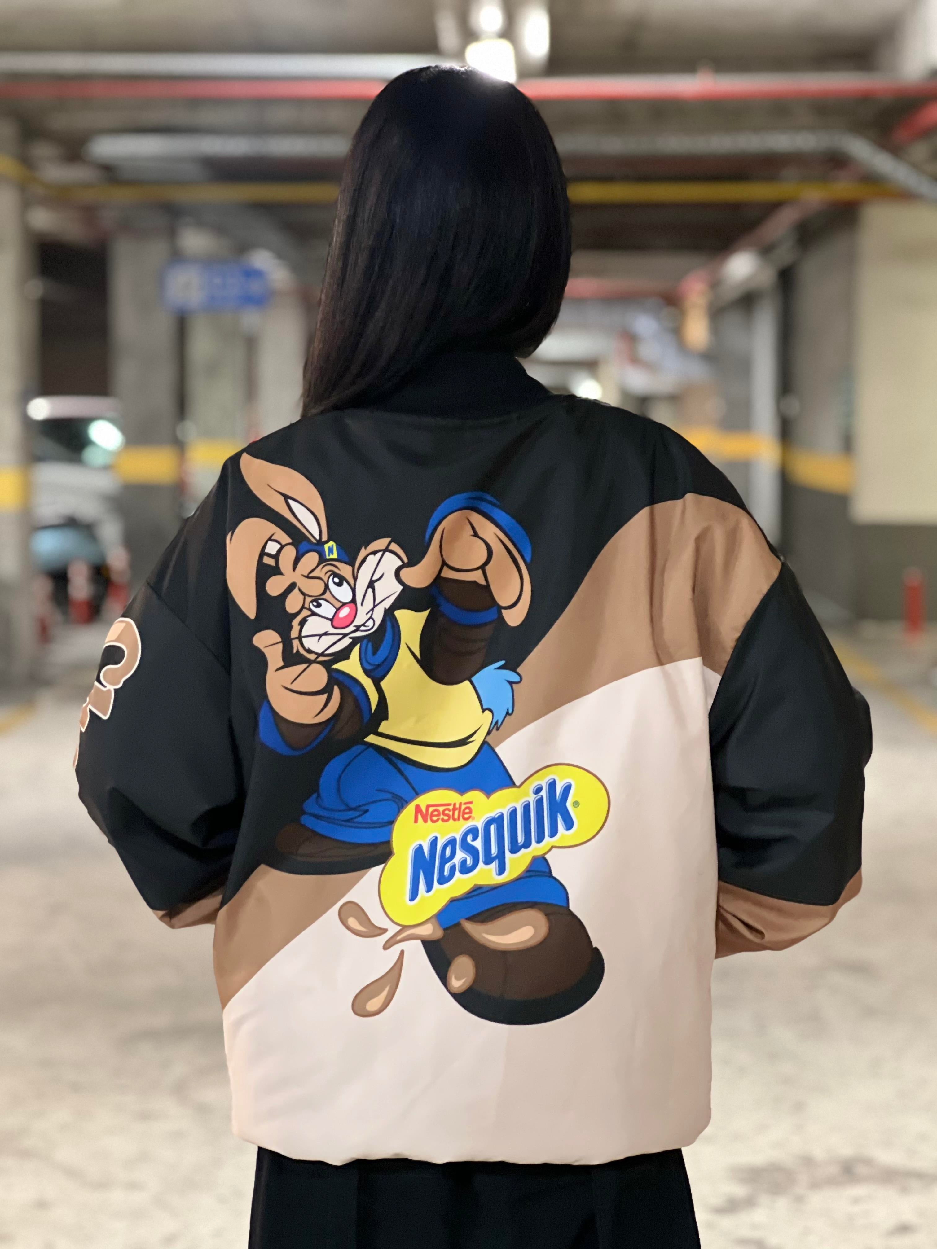 Streetwear Unisex İçi Astarlı Vintage Nesquik Bomber Ceket